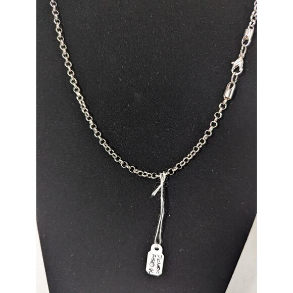 Dichroic glass Large  pendant  SP bail and 24" chain green and green bubbles - Picture 5 of 8